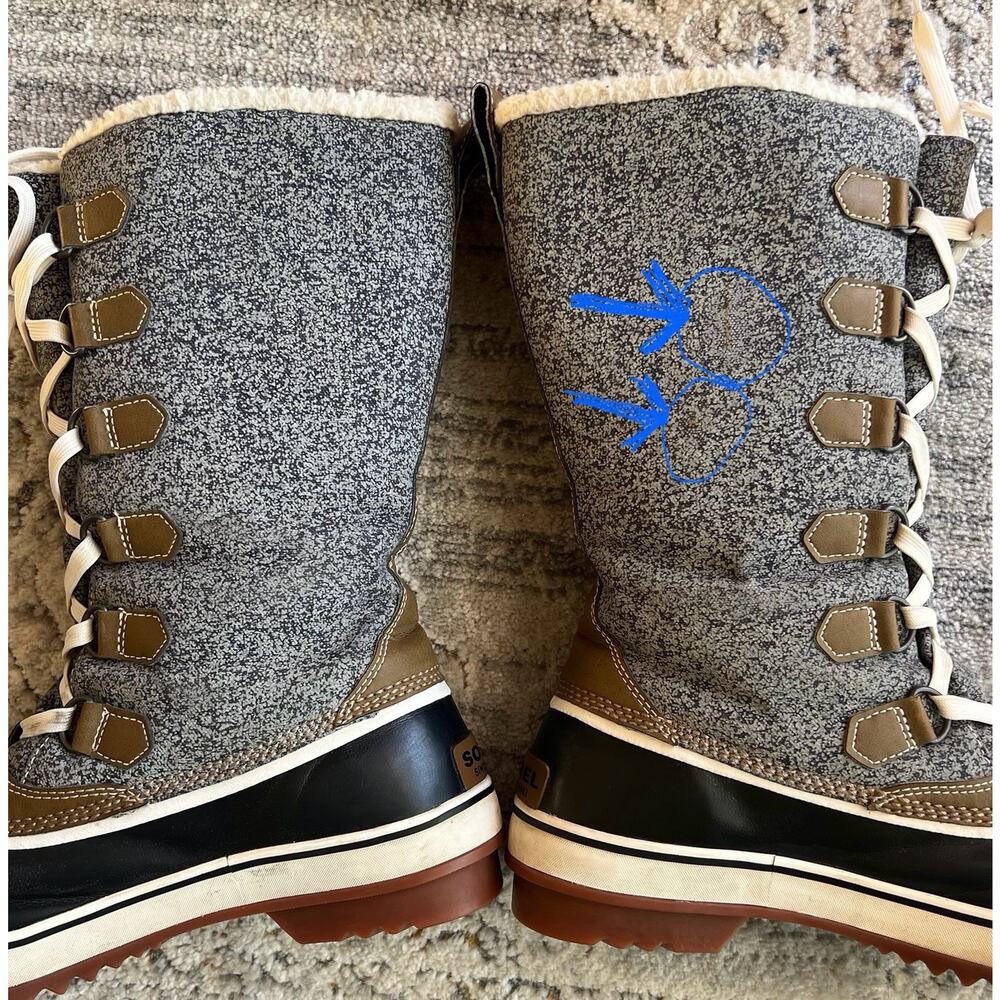 Sorel Tivoli High Waterproof Winter Lace Up Faux Fur Boots Size 10 - Picture 13 of 13